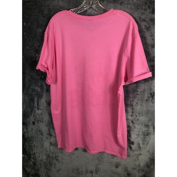 Woman's Biker Shirt Survivors Pink Graphic Tee With Wolf & Motorcycle Design - Picture 7 of 7